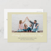 シンプルエレガント愛バレンタイン家族の写真 シーズンポストカード (正面/裏面)