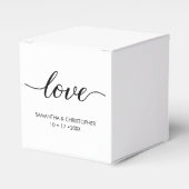 シンプルエレガント愛結婚のパーソナライズされた フェイバーボックス (正面サイド)