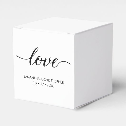 シンプルエレガント愛結婚のパーソナライズされた フェイバーボックス (正面サイド)