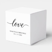 シンプルエレガント愛結婚のパーソナライズされた フェイバーボックス (裏面サイド)