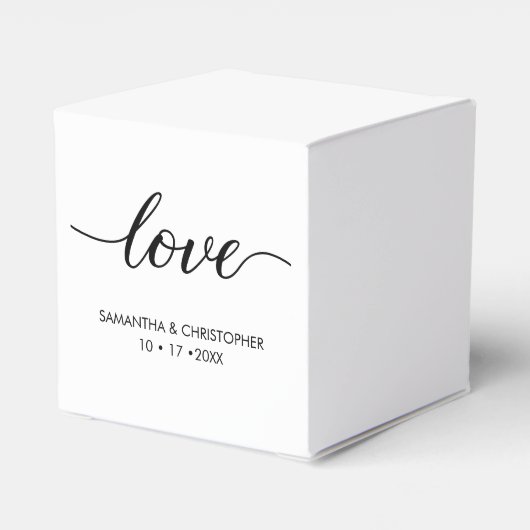 シンプルエレガント愛結婚のパーソナライズされた フェイバーボックス (裏面サイド)