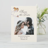 シンプルエレガント感動的フローラ写真結婚の セーブザデート (スタンド正面)