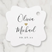 シンプルエレガント感謝していの結婚スクリプト フェイバータグ (裏面)