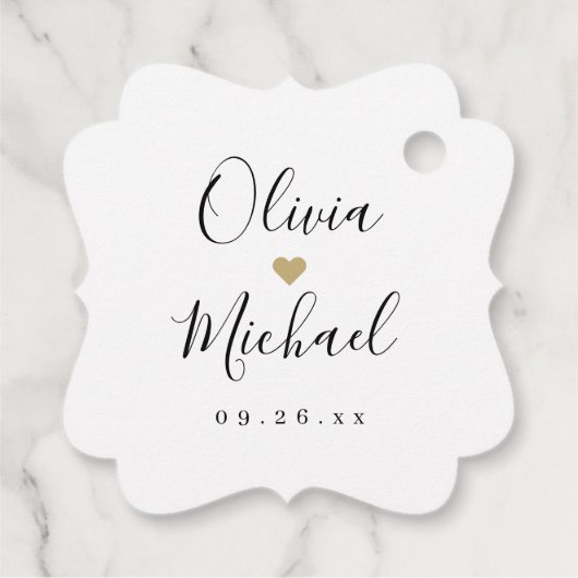 シンプルエレガント感謝していの結婚スクリプト フェイバータグ (裏面)