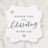 シンプルエレガント感謝していの結婚スクリプト フェイバータグ (正面)