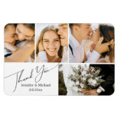 シンプルエレガント感謝してい君の4枚結婚の写真コラージュ マグネット (横)