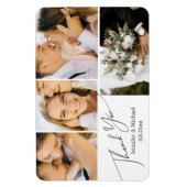 シンプルエレガント感謝してい君の4枚結婚の写真コラージュ マグネット (縦)