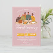 シンプルエレガント感謝祭ディナーパンプキントルコ 招待状 (スタンド正面)