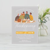 シンプルエレガント感謝祭ディナーパンプキントルコ 招待状 (スタンド正面)