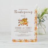 シンプルエレガント感謝祭ディナーフローラ秋Inv 招待状 (スタンド正面)