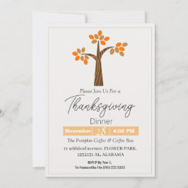 シンプルエレガント感謝祭フローラ秋 招待状