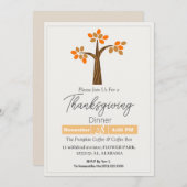 シンプルエレガント感謝祭フローラ秋 招待状 (正面/裏面)