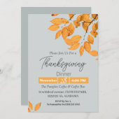 シンプルエレガント感謝祭フローラ秋 招待状 (正面/裏面)