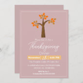 シンプルエレガント感謝祭フローラ秋 招待状 (正面/裏面)