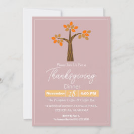 シンプルエレガント感謝祭フローラ秋 招待状