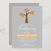 シンプルエレガント感謝祭フローラ秋 招待状 (正面/裏面)