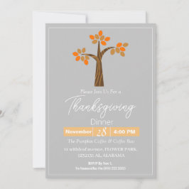 シンプルエレガント感謝祭フローラ秋 招待状