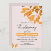 シンプルエレガント感謝祭フローラ秋 招待状 (正面/裏面)