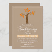 シンプルエレガント感謝祭フローラ秋 招待状 (正面/裏面)