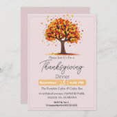 シンプルエレガント感謝祭フローラ秋 招待状 (正面/裏面)