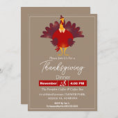 シンプルエレガント感謝祭フローラ秋 招待状 (正面/裏面)