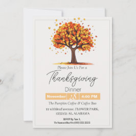 シンプルエレガント感謝祭フローラ秋 招待状