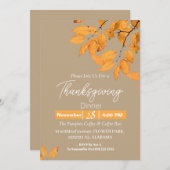 シンプルエレガント感謝祭フローラ秋 招待状 (正面/裏面)
