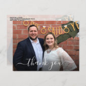 シンプルエレガント手書きスクリプト写真ありがとう ポストカード (正面/裏面)