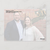 シンプルエレガント手書きスクリプト写真ありがとう ポストカード (裏面)