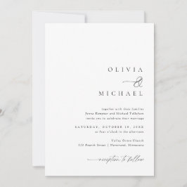 シンプルエレガント手書結婚き 招待状