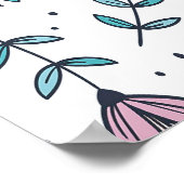 シンプルエレガント抽象芸術フローラ葉パターン | ポスター (角)