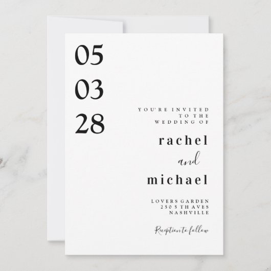 シンプルエレガント招待 招待状 (正面)