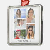 シンプルエレガント数々の写真パーソナライズされた名 メタルオーナメント (左)