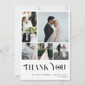 シンプルエレガント数々の写真結婚コラージュ サンキューカード (正面)