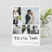 シンプルエレガント数々の写真結婚コラージュ サンキューカード (スタンド正面)