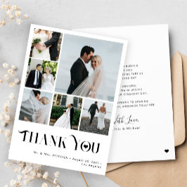 シンプルエレガント数々の写真結婚コラージュ サンキューカード
