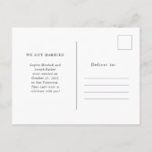 シンプルエレガント文字と写結婚真の発表 ポストカード (裏面)