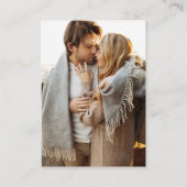 シンプルエレガント文字写真結婚の詳細QRコード エンクロージャーカード (裏面)