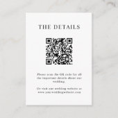 シンプルエレガント文字写真結婚の詳細QRコード エンクロージャーカード (正面)