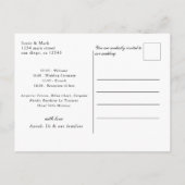 シンプルエレガント文字及び写真結婚式招待状 ポストカード (裏面)