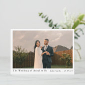 シンプルエレガント文字及び写真結婚式招待状 招待状 (スタンド正面)