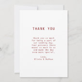 シンプルエレガント文字 | ウェディング サンキューカード (裏面)