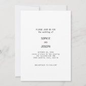 シンプルエレガント文字 | ウェディング 招待状 (裏面)