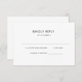 シンプルエレガント文字 |ボホ結婚ーの 出欠カード (正面/裏面)