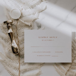 シンプルエレガント文字 |ボホ結婚ーの 出欠カード