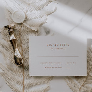 シンプルエレガント文字  ボホ結婚ーの 出欠カード