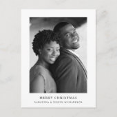 シンプルエレガント文字 |メリークリスマス シーズンポストカード (正面)