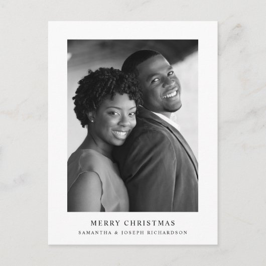 シンプルエレガント文字 |メリークリスマス シーズンポストカード (正面)