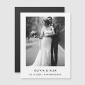 シンプルエレガント文字 |日付の保存 マグネット招待状 (正面/裏面)