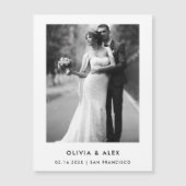 シンプルエレガント文字 |日付の保存 マグネット招待状 (正面)